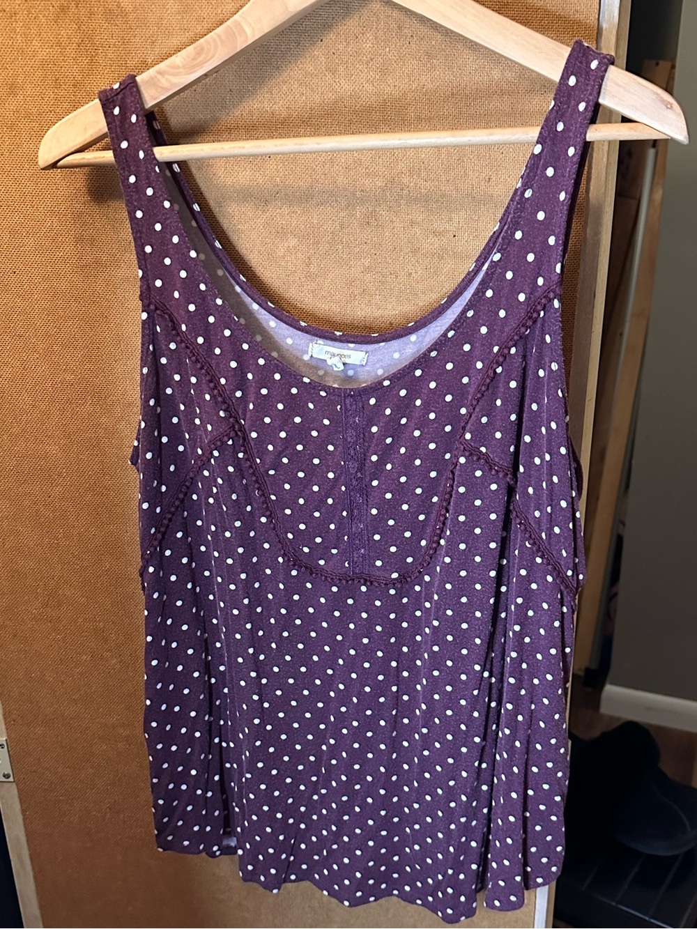 Sleeveless Purple Polka Dot Tank Top super soft